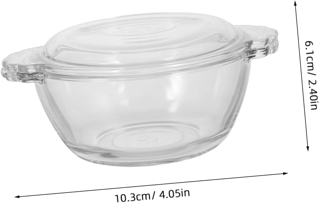 Cabilock Hitzebeständiger Glas Eierdämpfer mit Deckel 275ml für Mikrowellen Geeignet Grosser Fassung
