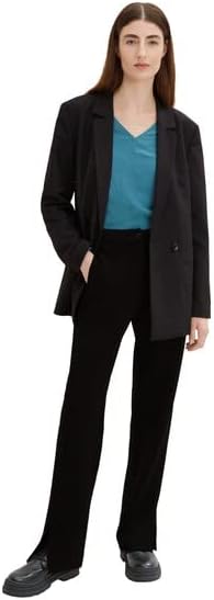 TOM TAILOR Damen Bluse mit V-Ausschnitt 40 13222 - Pastel Teal, 40 13222 - Pastel Teal