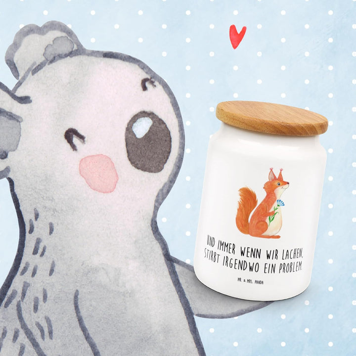 Mr. &amp; Mrs. Panda Teedose Eichhörnchen Blume - Geschenk, tee behälter, Kaffeedose, Spruch Positiv, Lu
