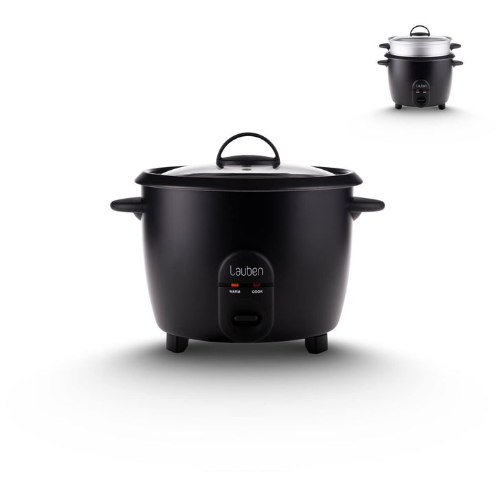 Lauben Rice Cooker 600BC Reiskocher mit Fassungsvermögen 0,6l, Metalldämpfeinsatz, Deckel aus gehärt