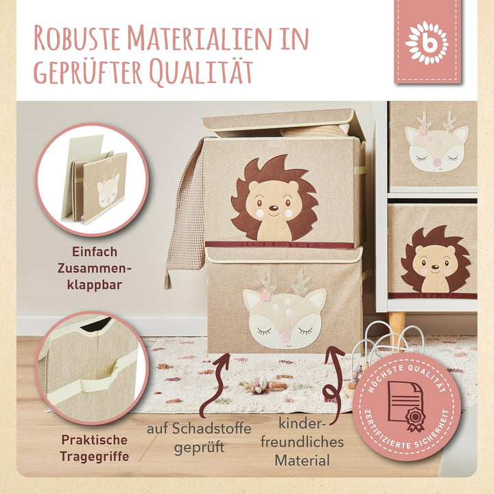 Bieco Faltbox mit Deckel | 65 Liter | ca. 36 x 36 x 51 cm | Spielzeugkiste | Kinder | Kisten | gross