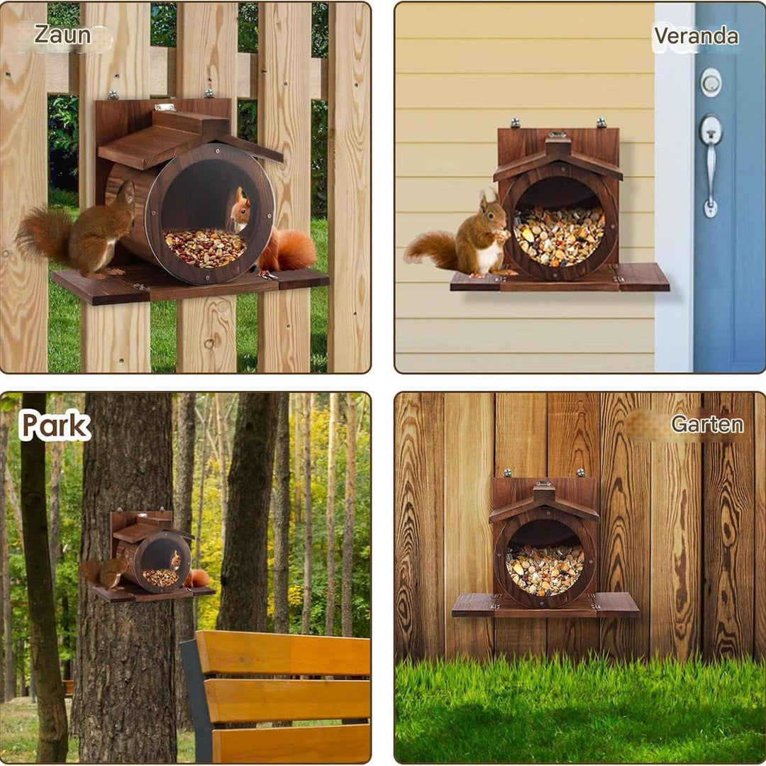 Eichhörnchen-Futterhäuser aus Holz für den Aussenbereich | Eichhörnchen Futterbox Mit Belüftungslöch