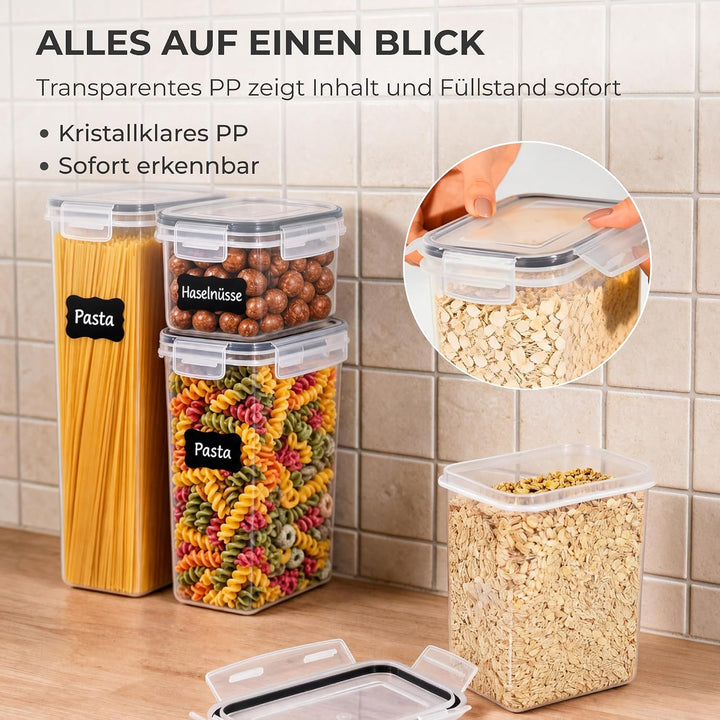 Allyson® 24er-Set Vorratsdosen &amp; Aufbewahrungsbox mit Deckel luftdicht