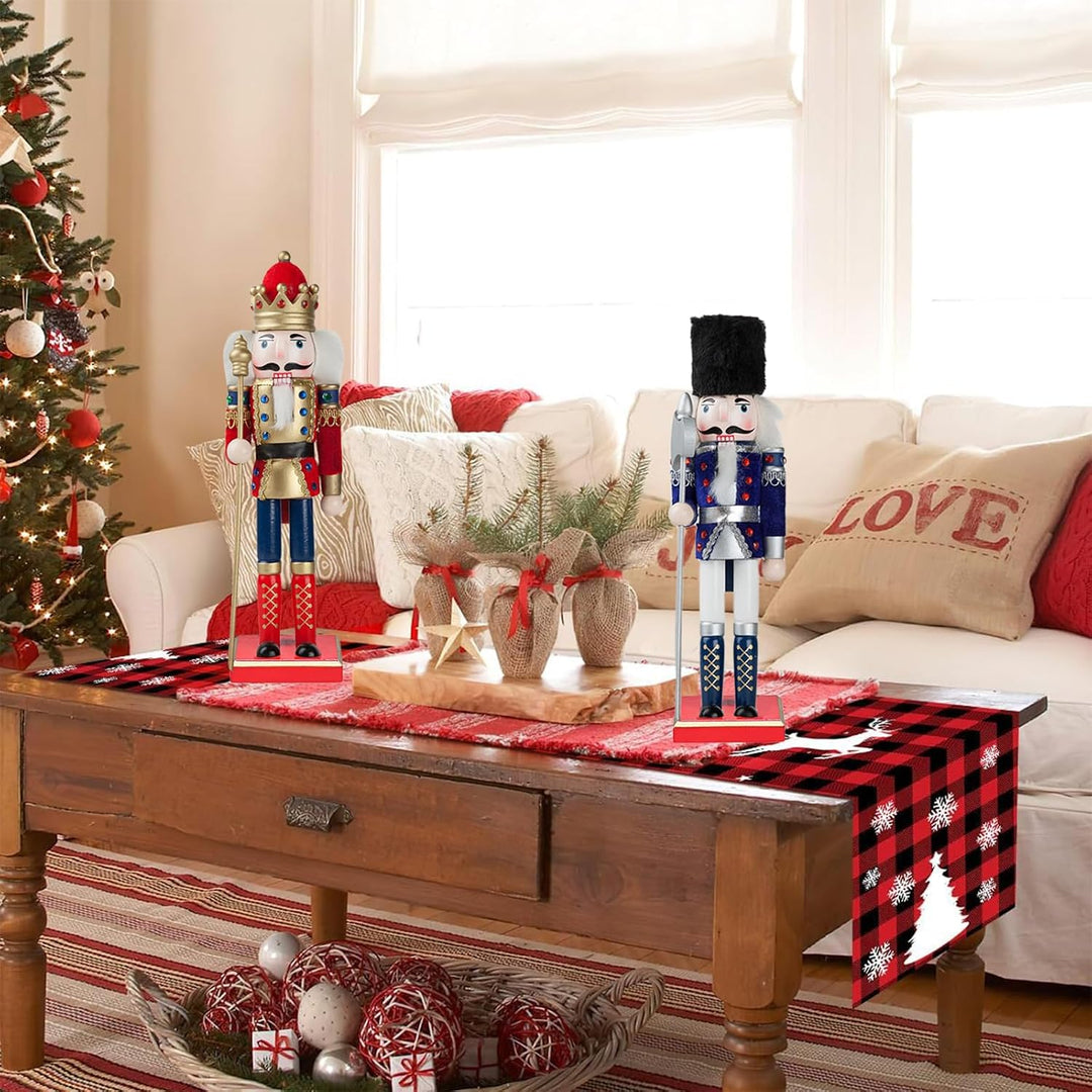 30cm Weihnachten Nussknacker Figur,2 Stück Holz Nussknacker Soldat Grosse Traditionelle Weihnachtsde