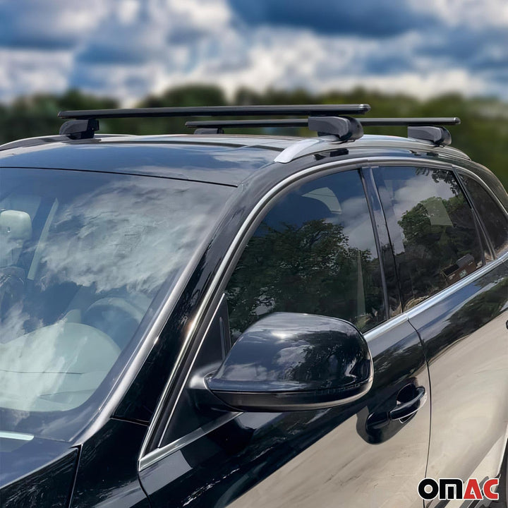 OMAC Dachträger Grundtäger kompatibel mit VW Touareg mk3 2018-2023 Pre-FL 75kg Alu Schwarz 2 TLG