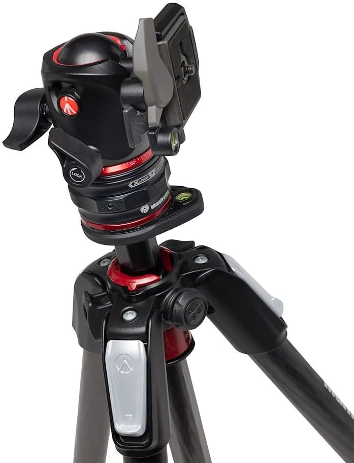 Manfrotto 4 Segment Carbon Stativ Kit, Fotostativ mit Kugelkopf mit Move Quick Release System, Profe