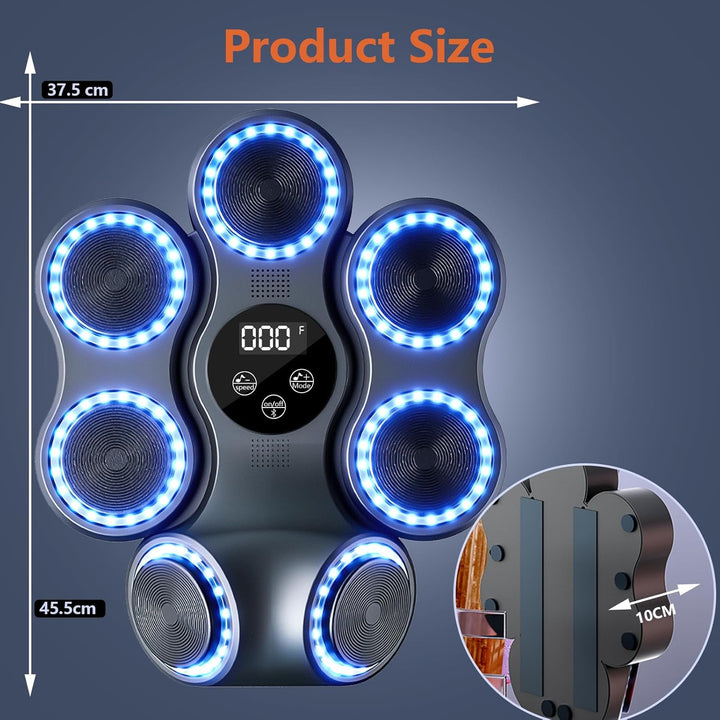 Music Boxing Machine für Erwachsene, Wandmontierte LED Licht Bluetooth Musikboxing Maschine Blau-7 S