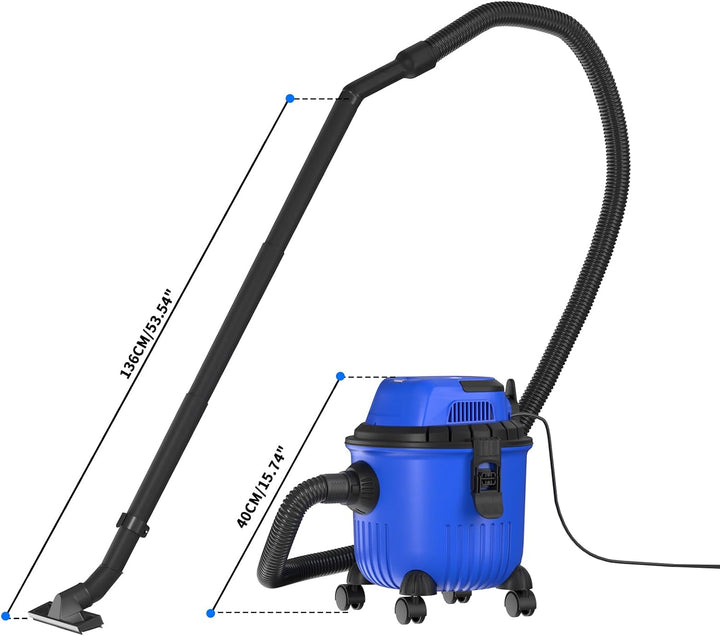 HSHa Industriestaubsauger 3 in 1, 15 Liter Nasssauger Trockensauger, HEPA Filter, Mehrzwecksauge mit