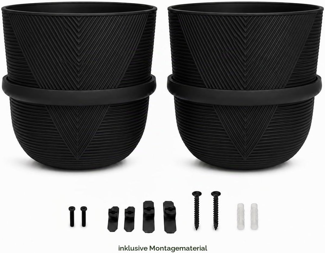 Pflanzenhalter für Akustikpaneele mit Blumentopf – 2er-Set (2 Ringe + 2 Töpfe) – Ohne Bohren oder mi