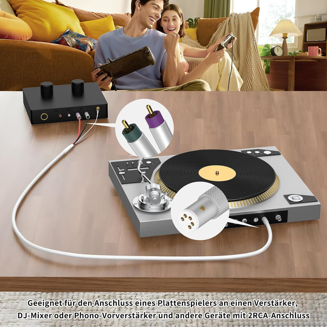 Tertullus Phono E RCA/MiniXLR, Spezielles True Balanced-Plattenspielerkabel,High End Phono Kabel -1.