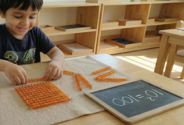 BOHS Montessori-Perlenketten und -Quadrate – Überspringendes Zählen, Multiplikation und Quadratzahl