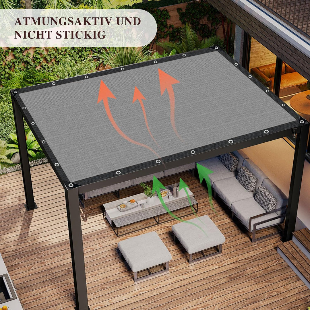 Sonnenschutz-85% Shading Rate UV-Beständiges,Sonnensegel Mit Einfassung Mit Ösen Einfachen Aufhängen
