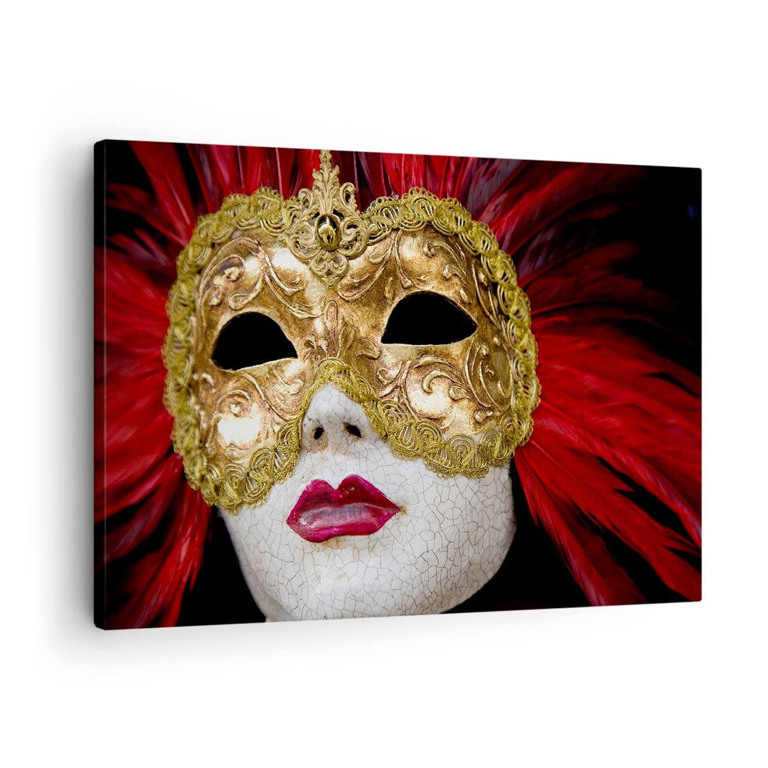 Bilder auf Leinwand Venezianische Maske Kostüm Spass Feder Leinwandbild 70x50cm Wandbilder Dekoratio