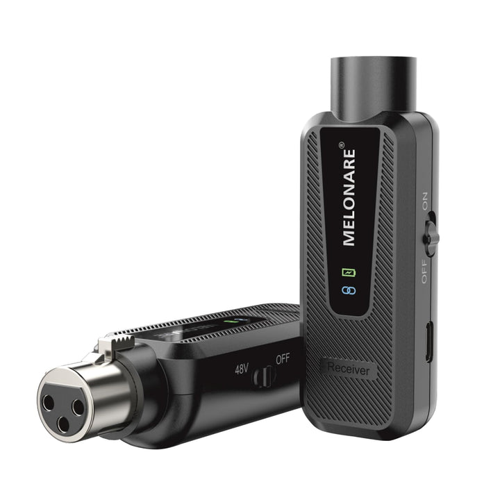 Melonare Plug on UHF 900MHz XLR Wireless Microphone Adapter, XLR Wireless Audio Transmitter &amp; Receiv