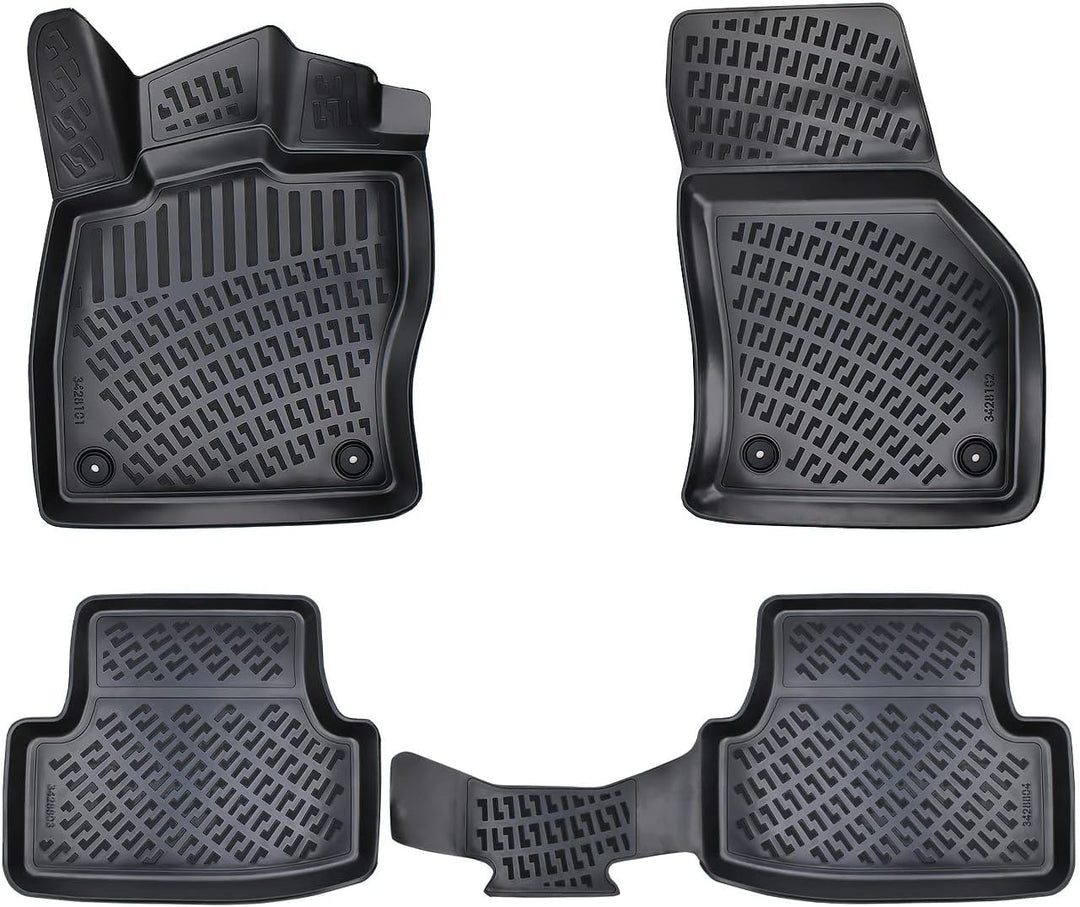 Rizline Passgenau 3D Fussmatten Auto Kompatibel mit Volkswagen Golf 7 2013-2020 Auto Zubehör 1. Und