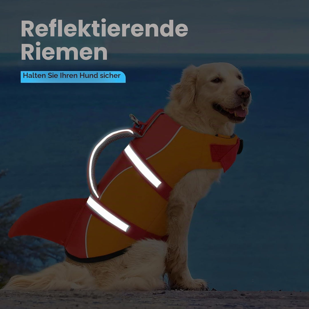 AOFITEE Hunde Schwimmweste Klein Hai Hundeschwimmweste mit Griff, XS Orange XS, Orange XS