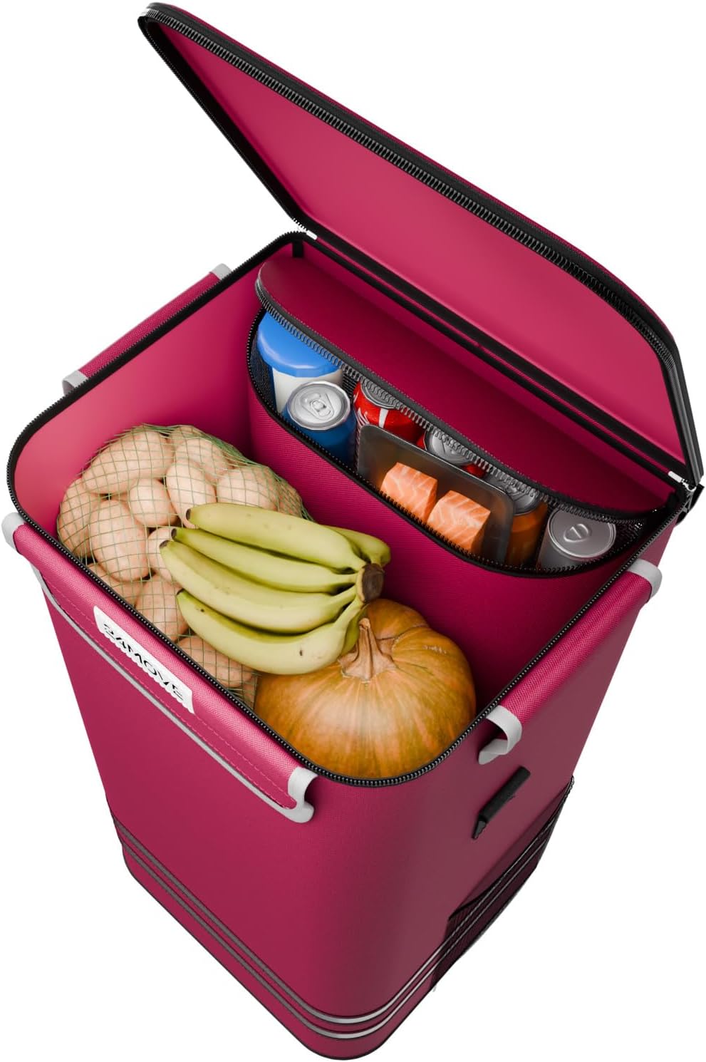 24MOVE® Einkaufstrolley Alegre klappbar mit 55L inkl. Kühlfach, Faltbarer 3in1 Trolley - Sackkarre u
