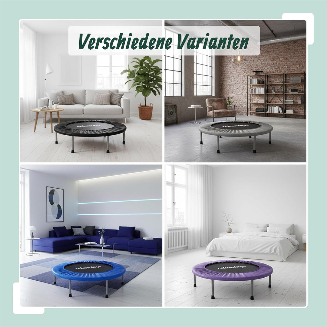 Relaxdays Indoor Trampolin, Ø 95 cm, faltbares Minitrampolin bis 100 kg, Sport &amp; Gymnastik, Fitnesst