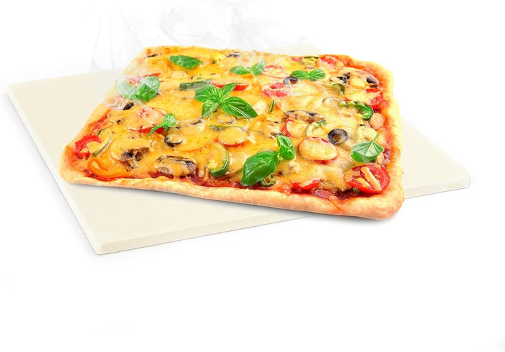 Toboli Pizzastein für Gasofen 330x330mm rechteckig aus Cordierit bis 500°C für knusprigen Pizzaboden