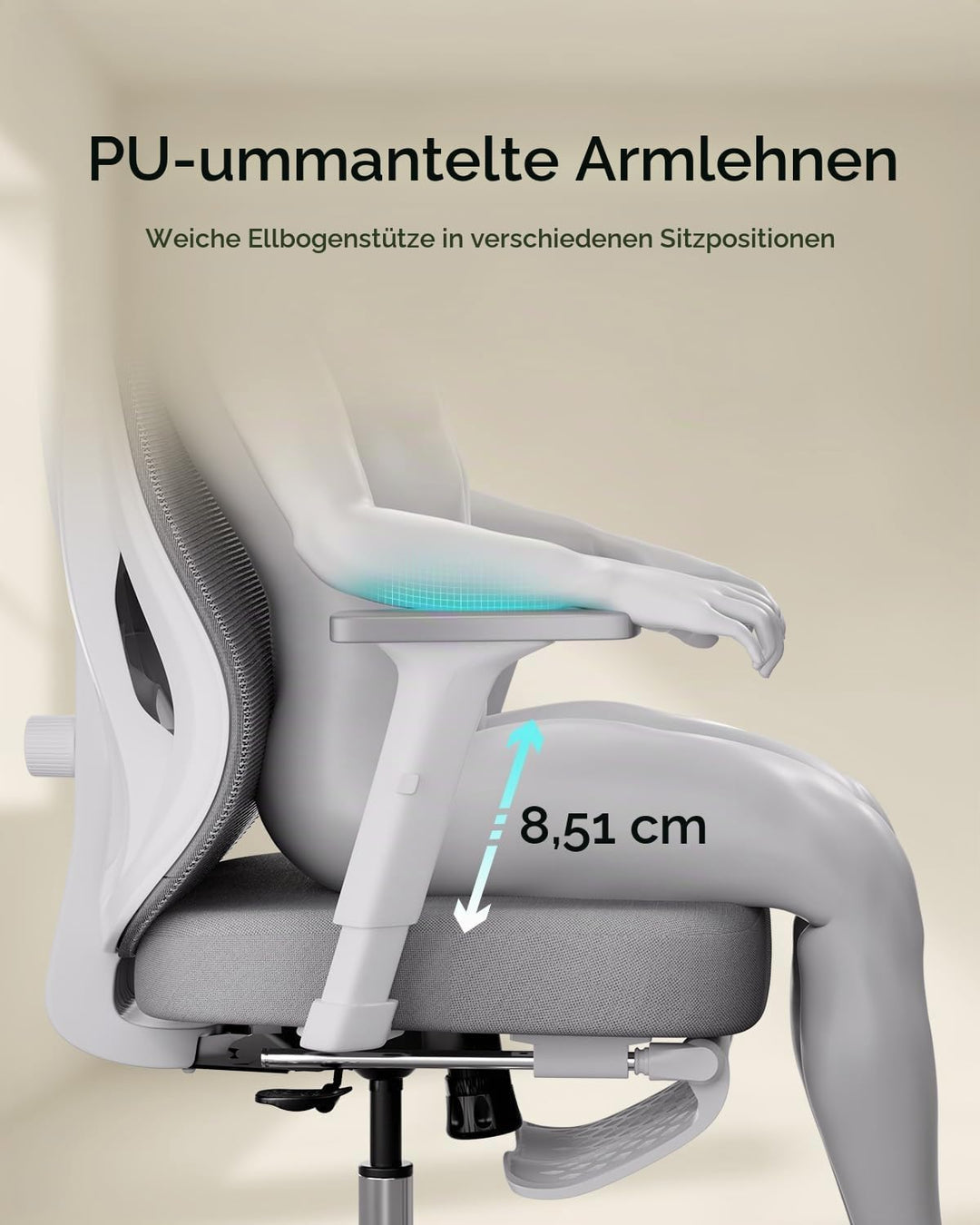 Hbada P5 Bürostuhl Ergonomischer 3 Orange, Orange