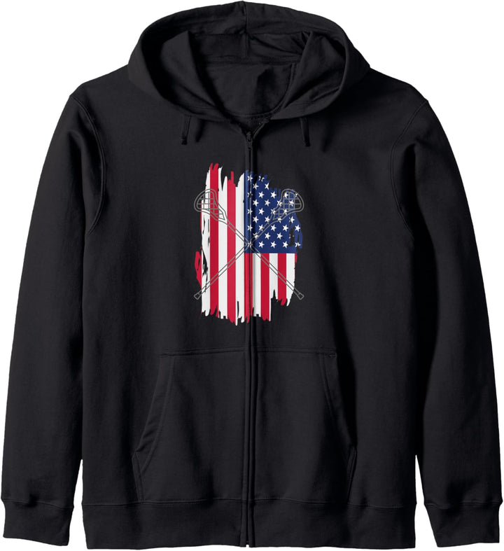 Lacrosse LAX Amerikanische Flagge Kapuzenjacke