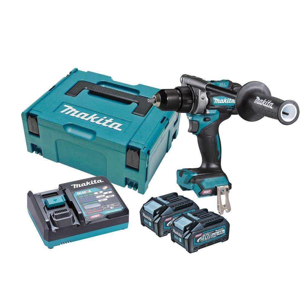 Makita DF001GM201 Bohrschrauber 13 mm Brushless XGT + 2 Akkus 40 V max 4 Ah Li-Ion BL4040 + Ladegerä