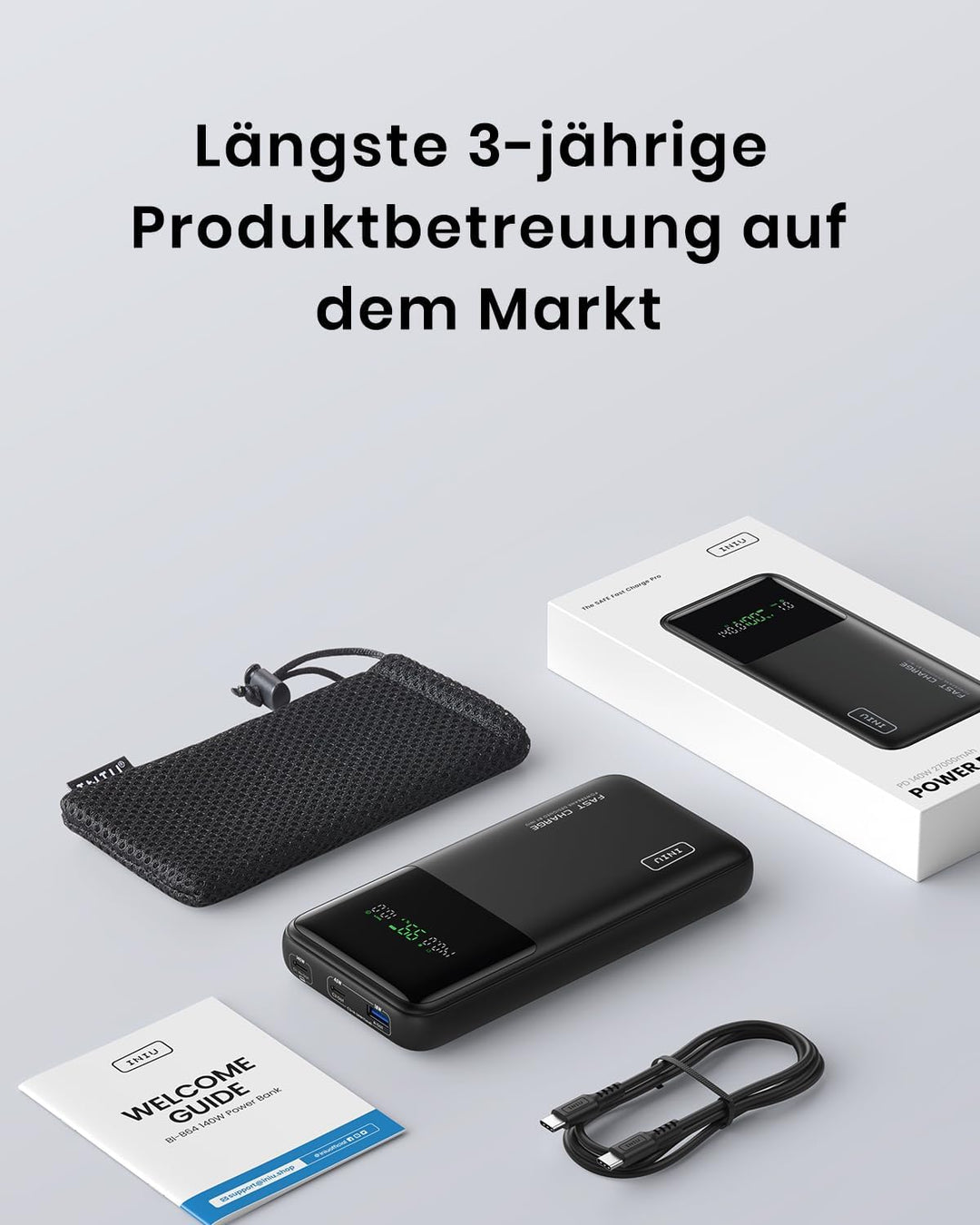INIU Power Bank, 27000mAh 140W Power Bank Klein Aber Stark USB C Input &amp; Output for Phone &amp; Laptop,