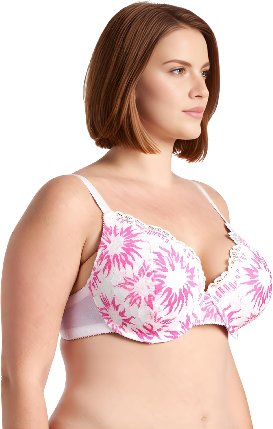 Curve Muse Leicht gepolstert Bügel-BH-x2 110B Schwarz/Blau,creme/Fuchsia(2er Pack), 110B Schwarz/Bla