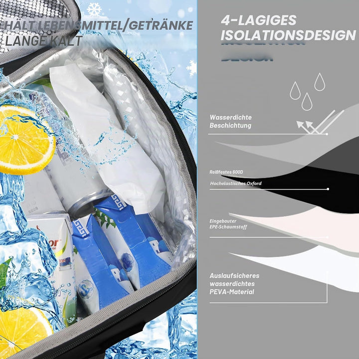 SUP Deck Kühltasche – Decktasche wasserdicht, Seitengriff, Schultergurt, Netztasche oben, Deckzubehö