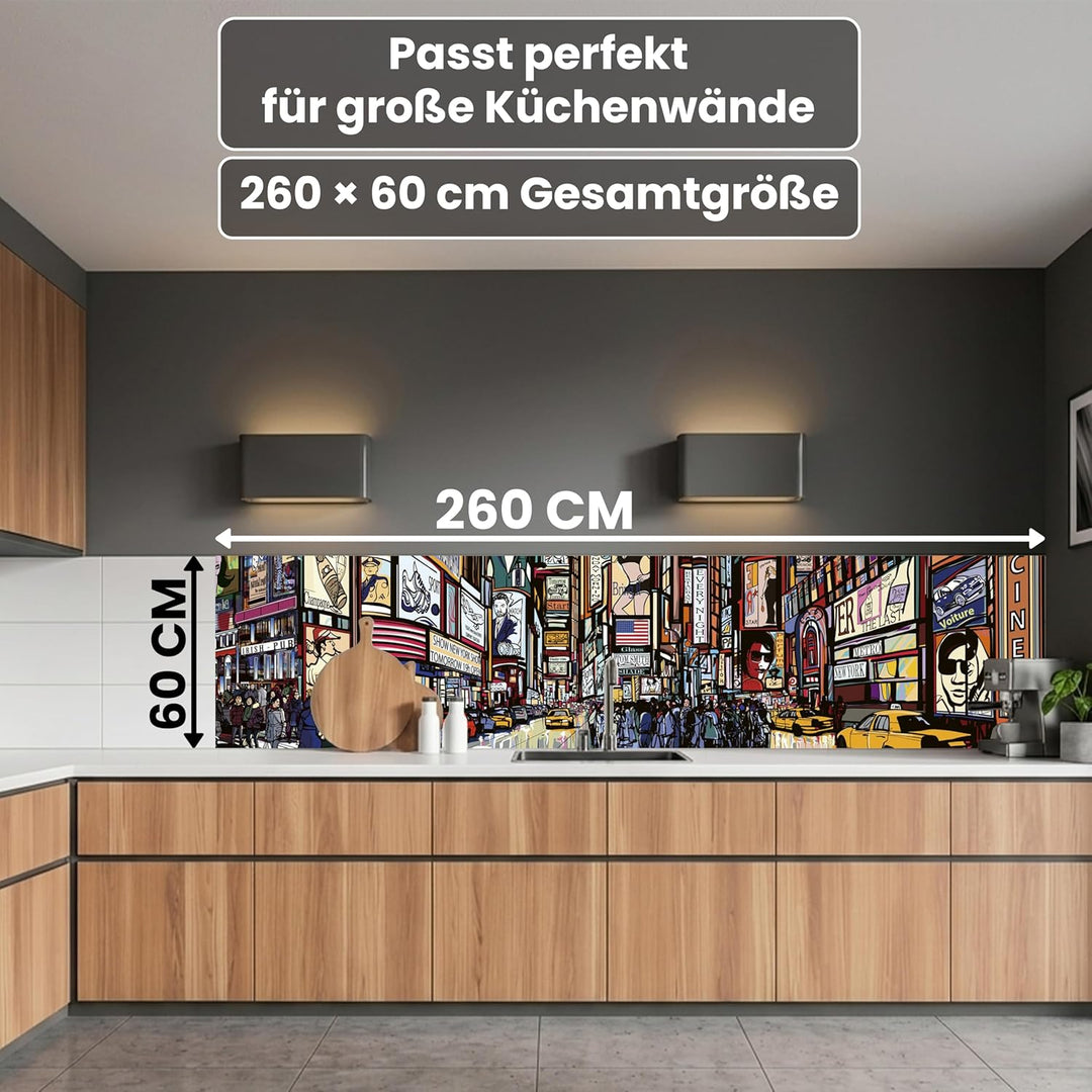 Küchenrückwand Folie selbstklebend Times Square | Klebefolie - Dekofolie - Spritzschutz für Küche |