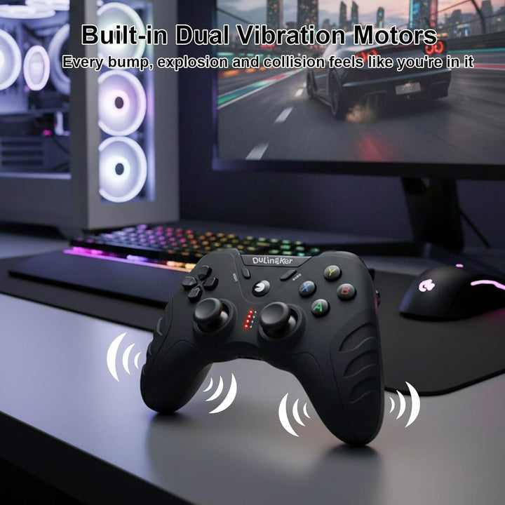 DuLingKer PC Controller Wireless, PS3 Controller PC Gamepad mit Dual Vibration, 2,4G Wireless Gaming