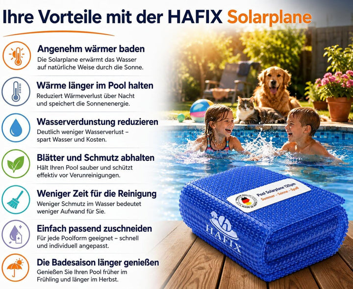 Solarplane 8 x 5m Poolabdeckung runde Pools Wärmespeicherung. Solarmatte Pool Abdeckplane UV-beständ