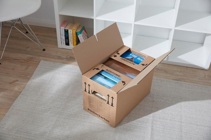 BB-Verpackungen 15 x Bücherkartons Profi 500 x 300 x 350 mm (stabil 2-wellig, doppelter Boden, Akten
