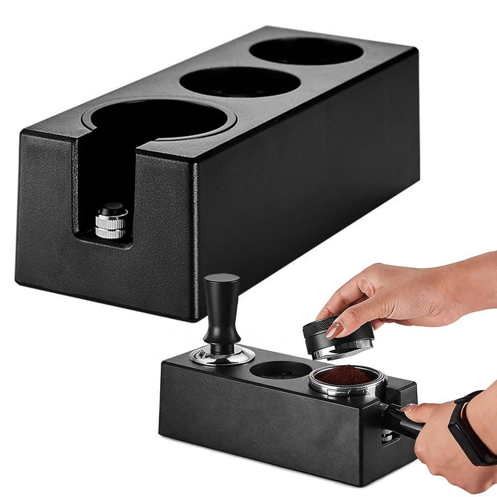 FARYODI Tamperstation 51-58mm, 3 Löcher Espresso-Tamperstation, Espresso Tamping Station ABS Höhenve