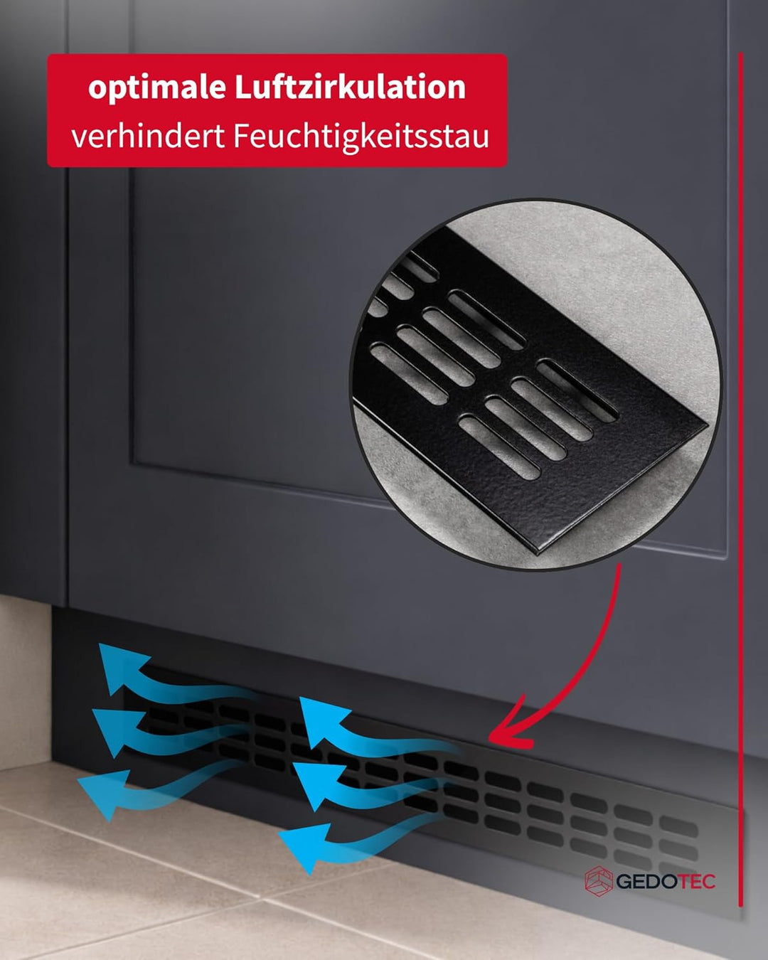 Gedotec Lüftungsgitter rechteckig aus Aluminium - 1 Stück Abluftgitter Weiss matt - Heizungsgitter 5