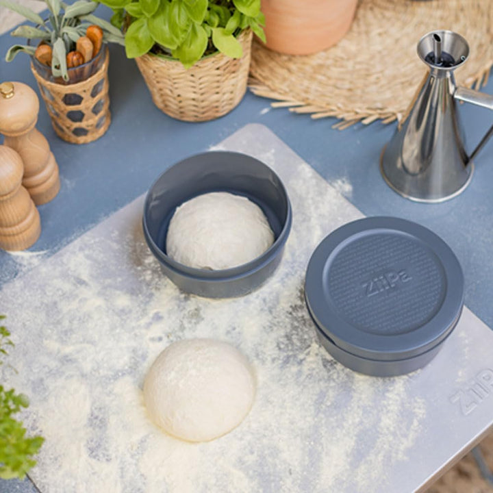 ZiiPa Pizzateigbox – ø 16 cm / 250 Gramm – Schiefer – 6 Stück