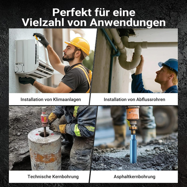 Wiltec Diamantbohrkrone Typ 1 (Shark) Ø 67 mm, Bohrkrone 450 mm, 1¼ UNC Nassbohrkrone, Diamantbohrer