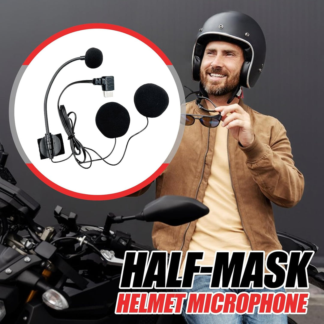 Helmmikrofon-Lautsprecher, Geräuschunterdrückung, HD-Motorrad mit wasserdichtem Typ-C-Stecker, Half-