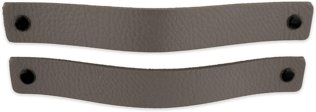 Brute Strength - Ledergriffe für Möbel - Grau - 4 Stück - 20 x 2,5 cm - Schrankgriff, Türgriff für K