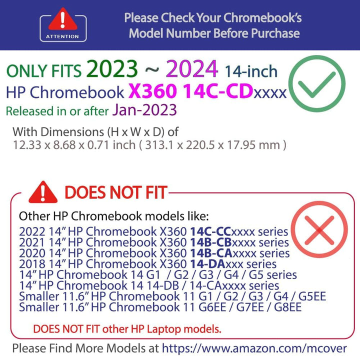 mCover Hartschalen-Schutzhülle, nur kompatibel mit HP Chromebook x360 14C-CD0000 Serie (2023 - 2024)