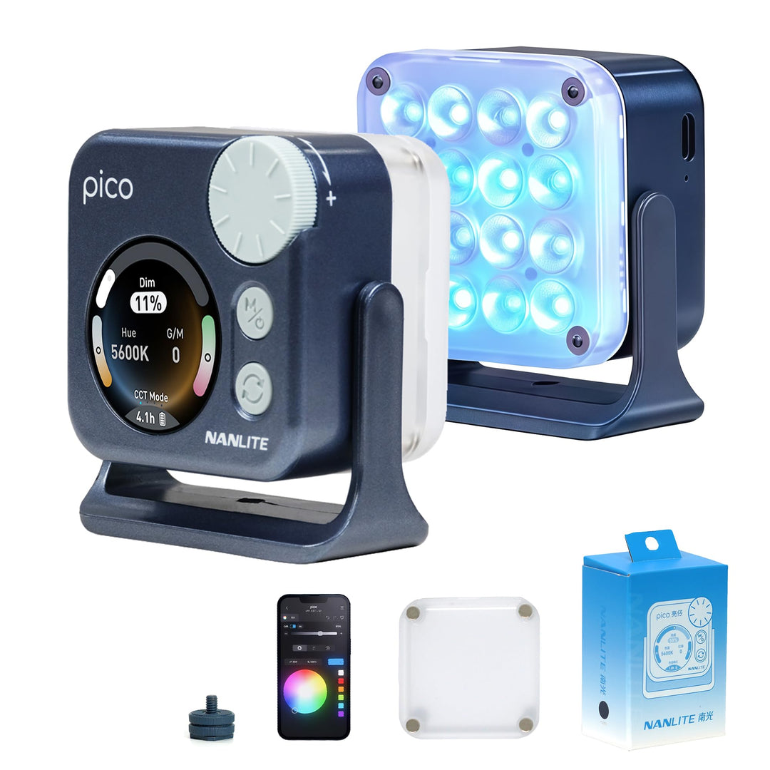 Nanlite Pico Tragbares LED-Fülllicht – Vollfarb-RGB, Snap-On-Aufsatz für Telefon-/Kamera-Fotografie,