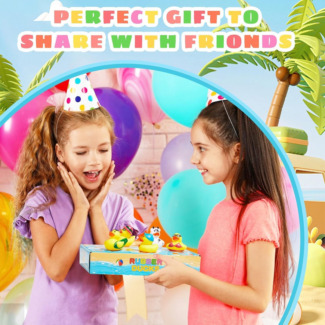 SCIONE 24 Stück Badeenten – Niedliches Gummi-Enten Set für Baby Shower, Geburtstag &amp; Poolparty | Was