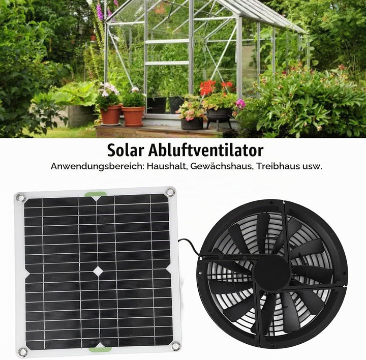 Omabeta Solar-Gewächshausventilator, Sicherheitsschutz 3000 U/min Wasserdichter, solarbetriebener Ve