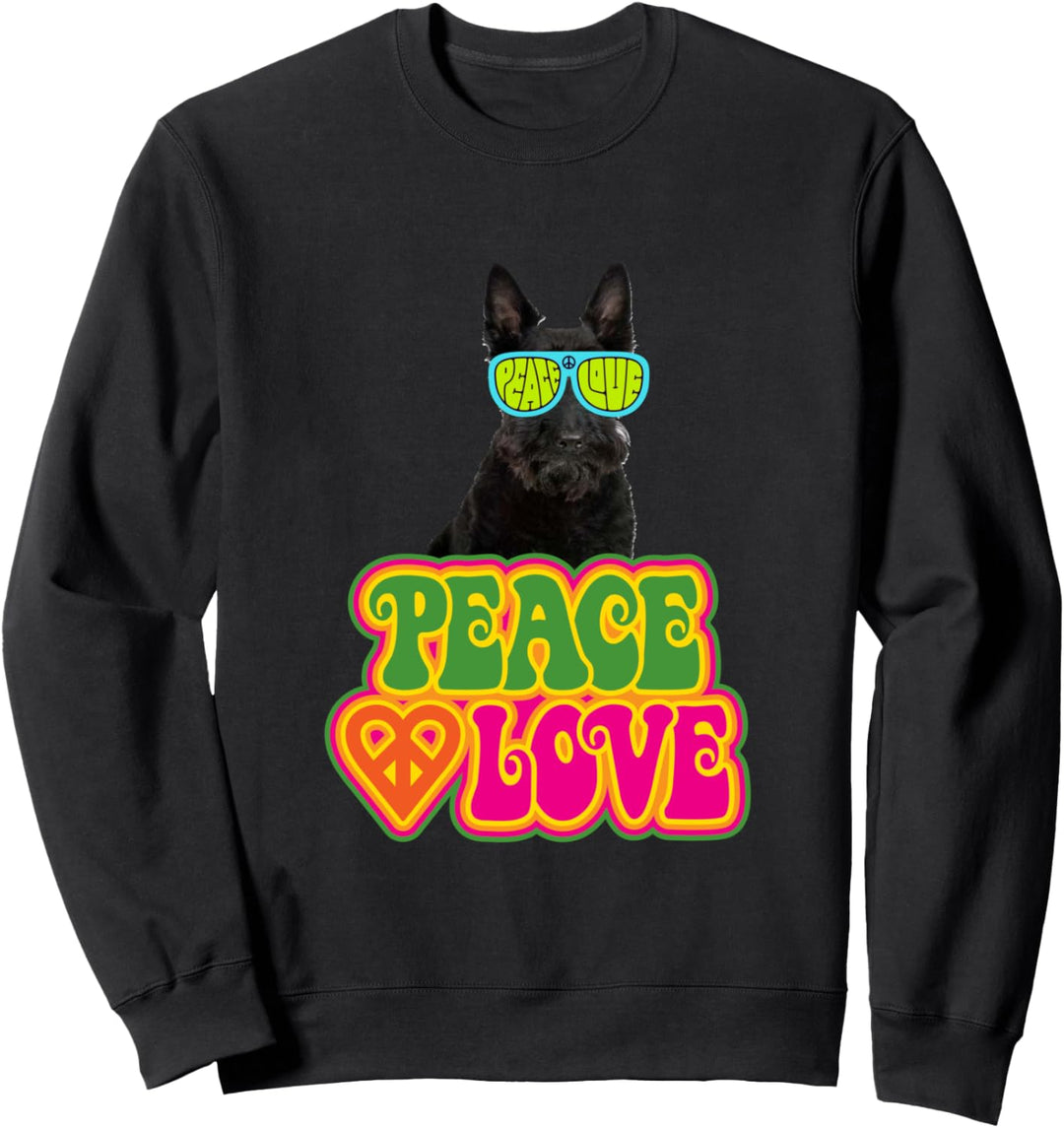 Peace Heart Love Dog Scottish Terrier Sweatshirt