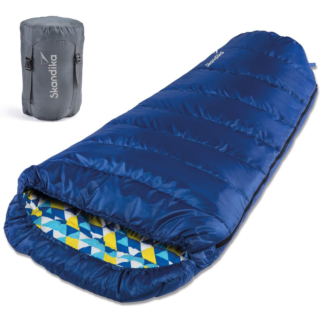 Skandika Schlafsack Vegas Flanell | XXL Mumienschlafsack mit Flanell Baumwoll oder Polycotton Innenf