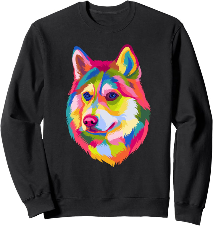 Pop Art Siberian Husky Hund Frauen Männer Kinder Husky Sweatshirt