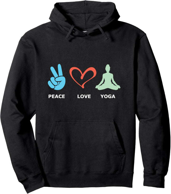 Peace Love Yoga Frieden Liebe Meditation Zen Meditieren Pullover Hoodie