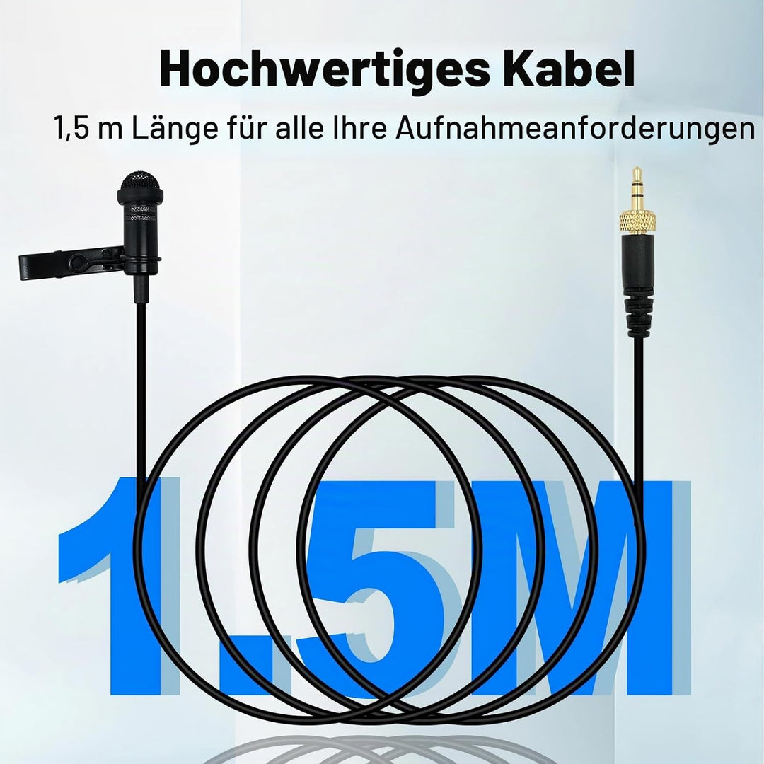 2 Pack 3,5 mm Lavalier Mikrofon Kompatibel mit Sennheiser kabellos Transmitter Omnidirektionale Kond