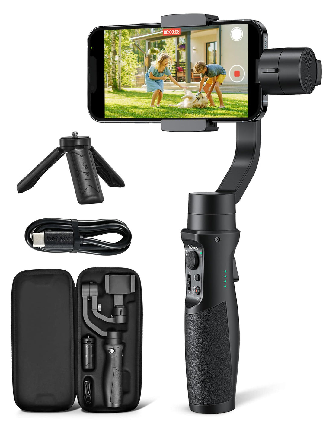 Smartphone Gimbal Stabilisator, hohem iSteady Mobile Plus 3-Achsen Stabilisator für Android/iPhone,