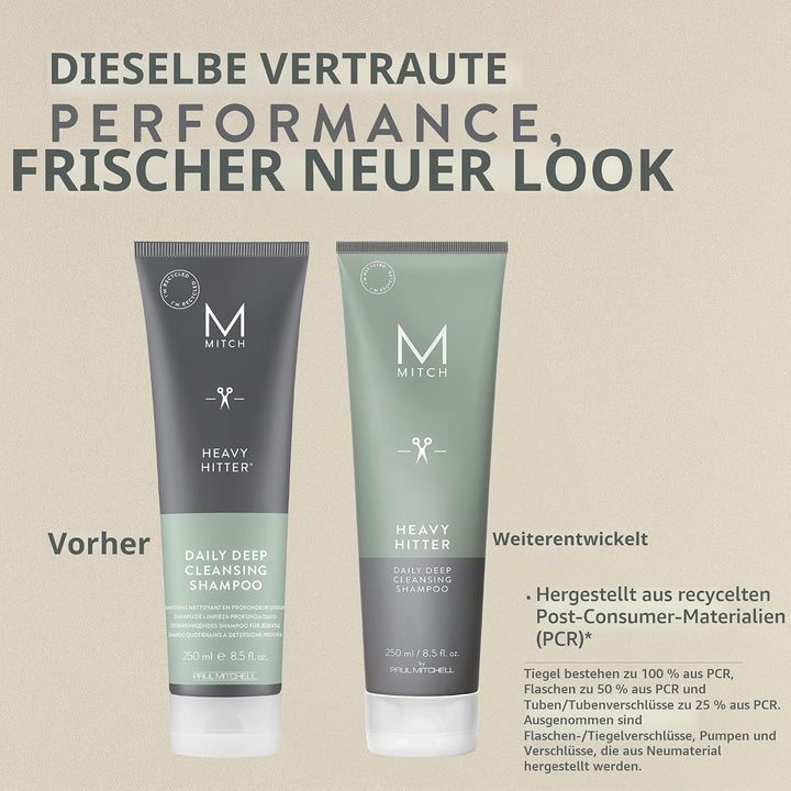 Paul Mitchell MITCH Heavy Hitter Deep Cleansing Shampoo - tiefenreinigendes Pflege-Shampoo für Männe